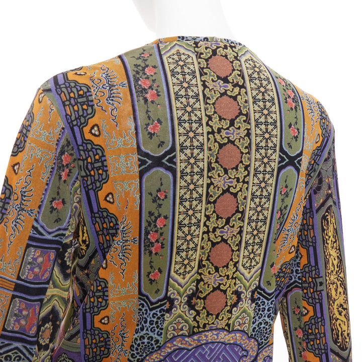 rare VIVIENNE TAM purple Dynasty chinoiserie dragon birds print bomber jacket