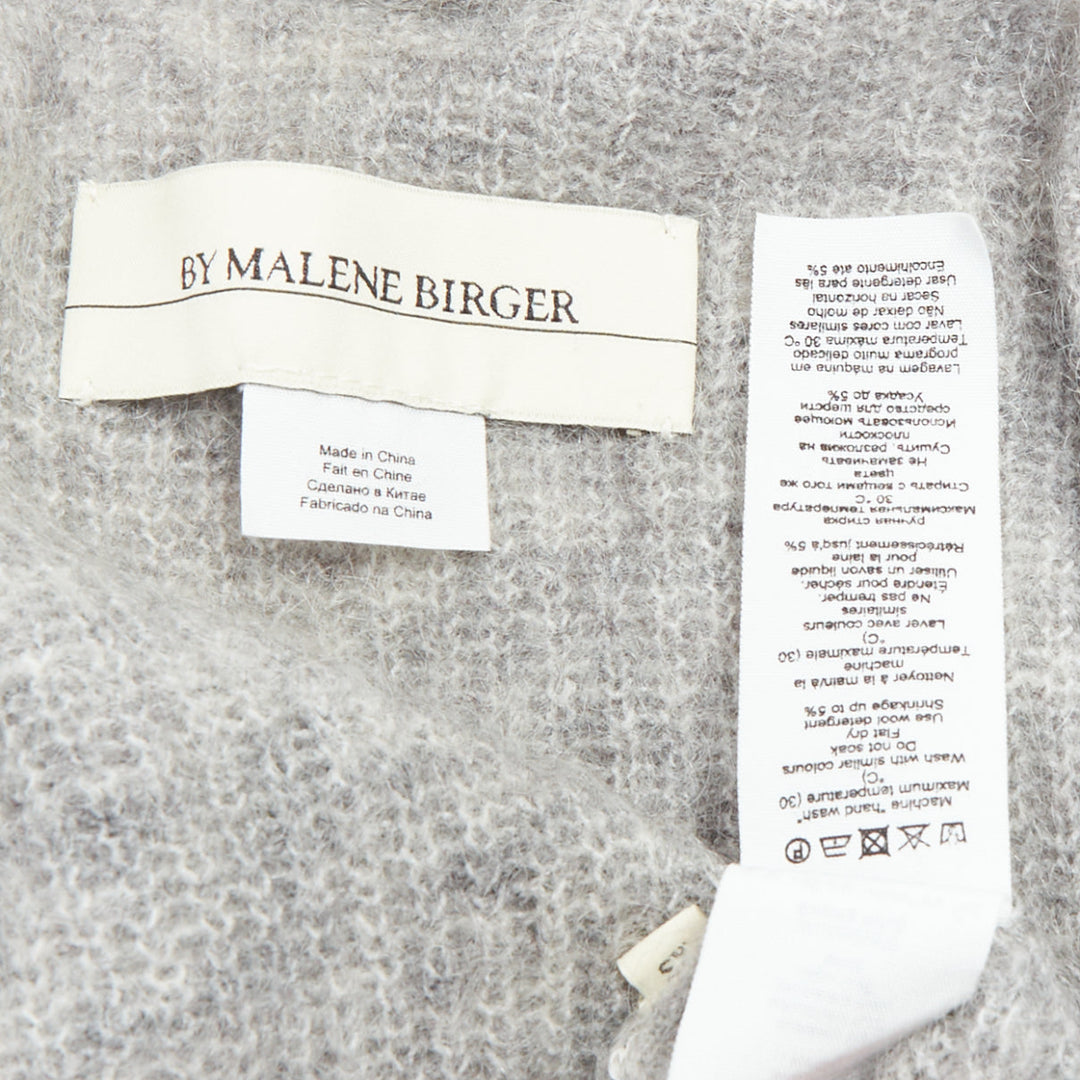 BY MALENE BIRGER grey wool mohair blend long knit cardigan sweater XS