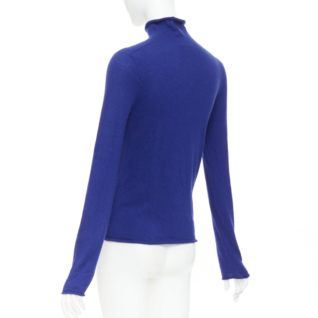 JOSEPH 100% Merino Wool cobalt blue high neck seamless knitted sweater S