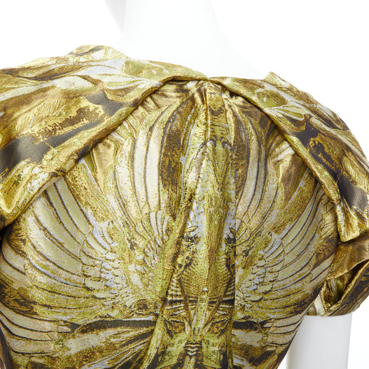 ALEXANDER MCQUEEN 2010 Angels Demons Runway gold medieval jacquard dress IT40 S