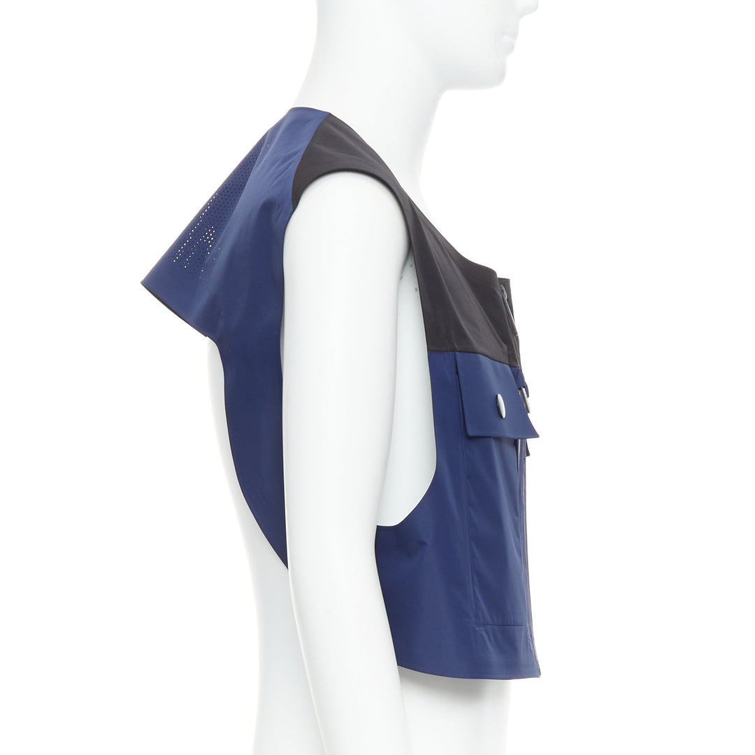 PRADA Linea Rossa SGB592 Extreme Tex navy utility pocket cropped vest M