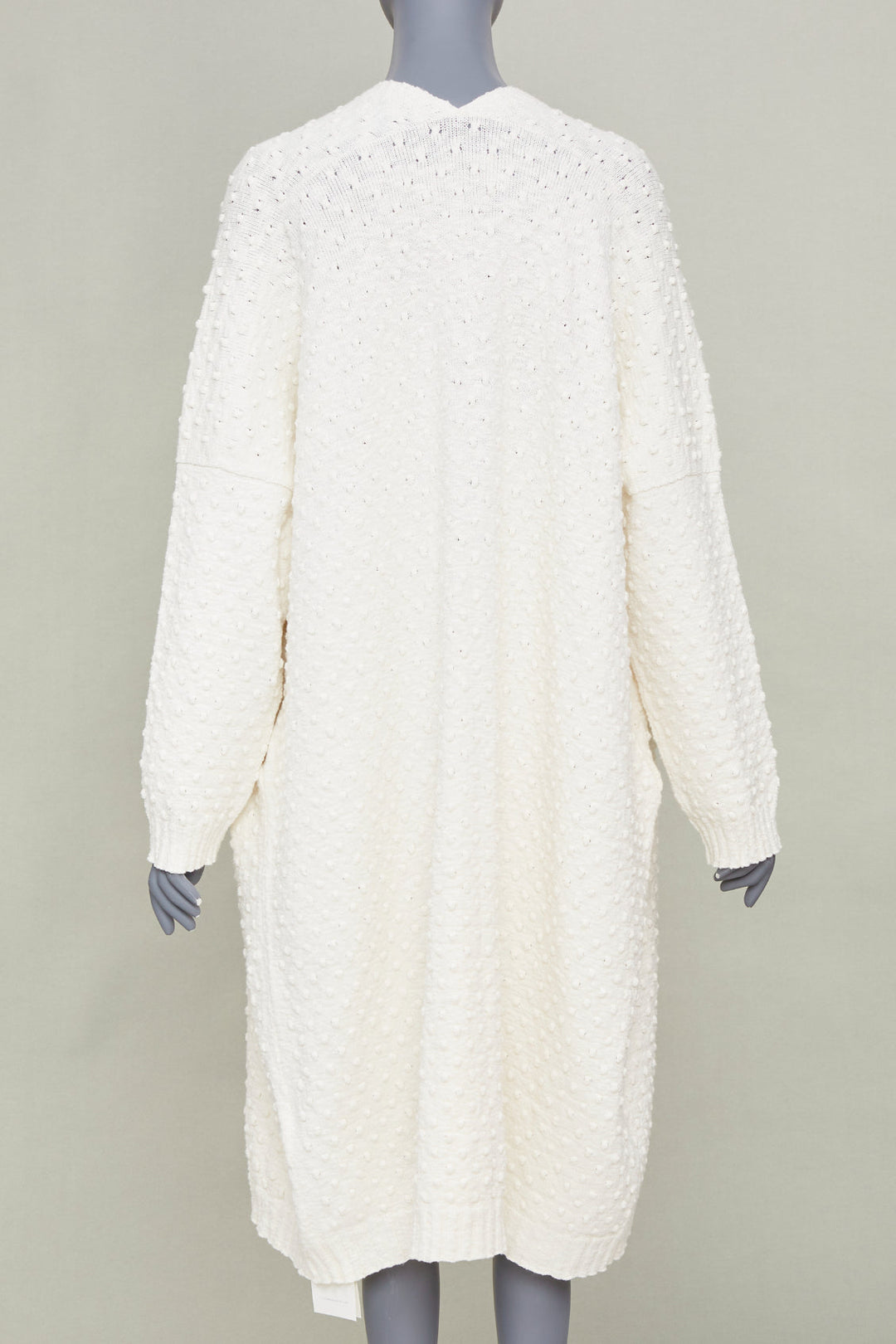 LAUREN MANOOGIAN 2022 Bubble Rib open front cream cotton cardigan knitwear OS