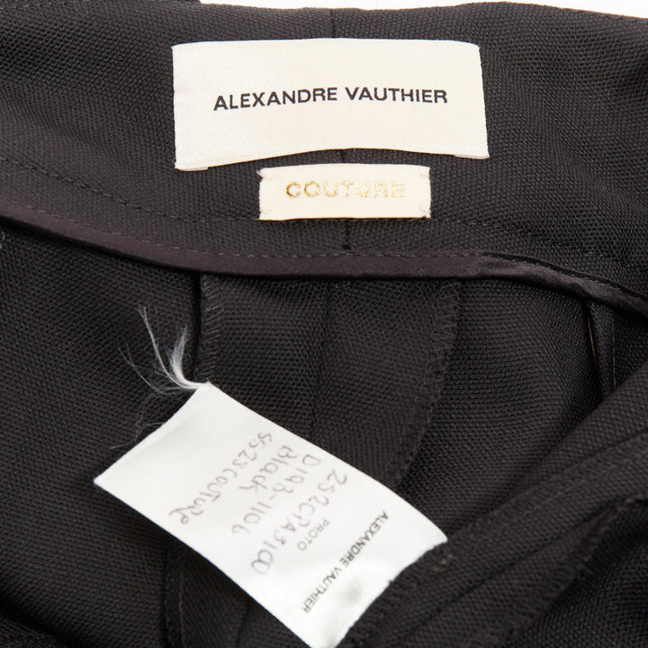 ALEXANDRE VAUTHIER COUTURE SS2025 black darted back straight leg trousers pants