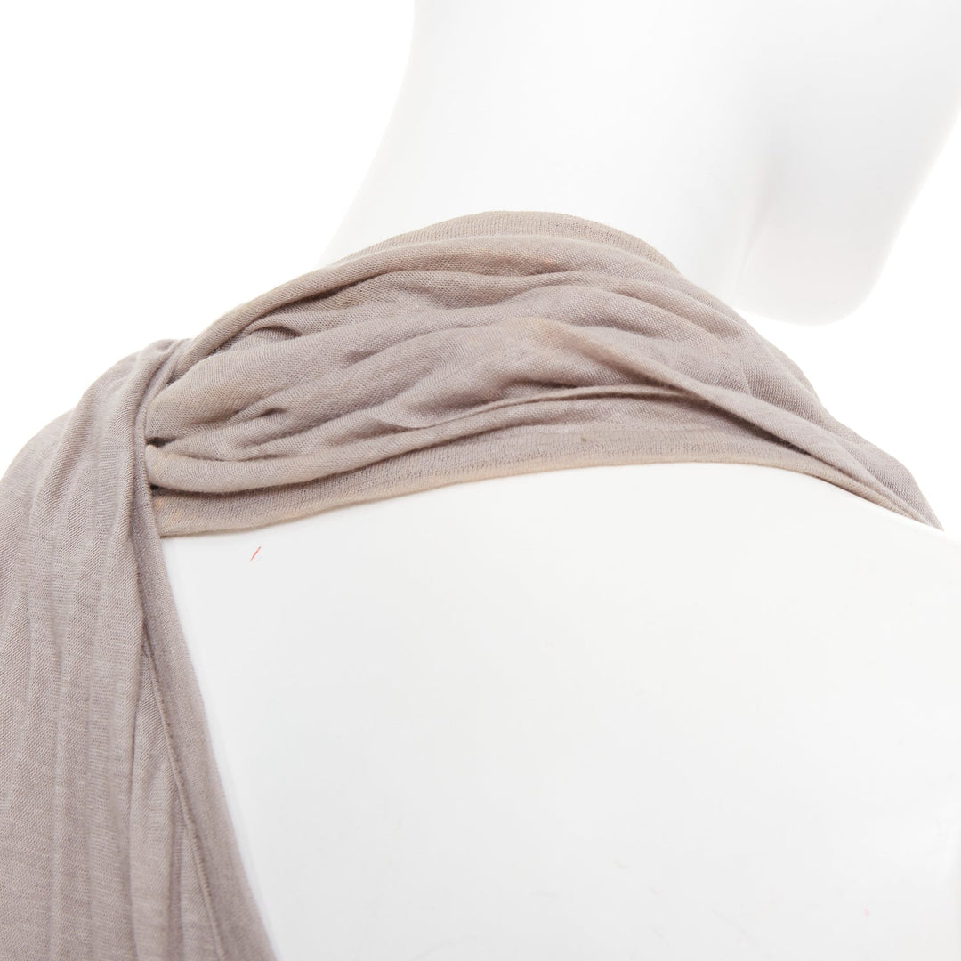 RICK OWENS 2010 Release Tornado grey cotton twisted cowl drape tank top IT40 S
