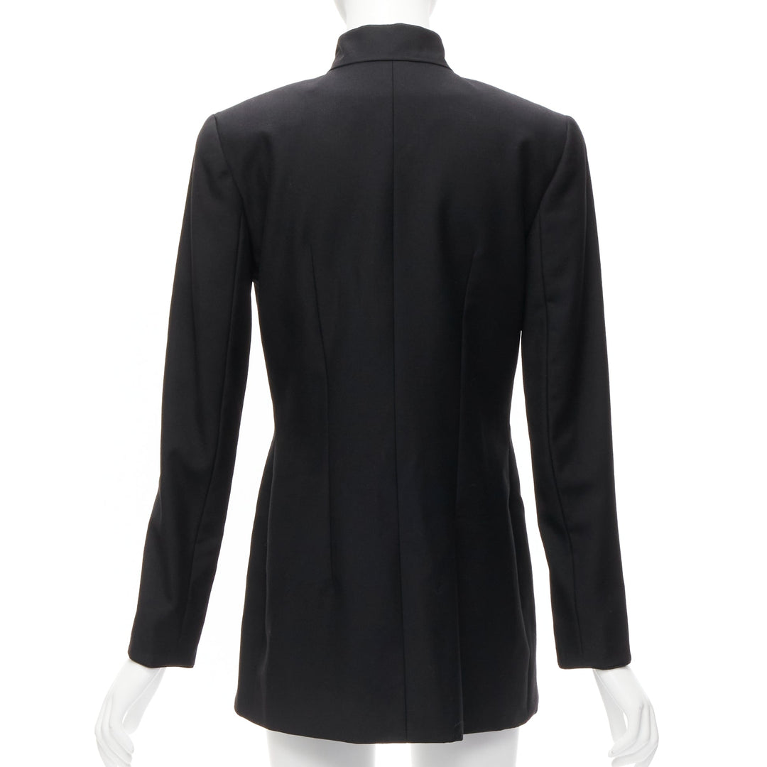 CHRISTIAN DIOR John Galliano 1999 Runway black Mao Mandarin collar jacket FR38 M