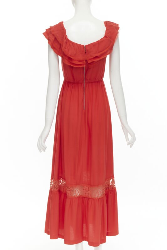 Female mannequin wearing Alice Olivia Red Feels like cotton Women Casual Dress in Size US2 | Available at JHROP