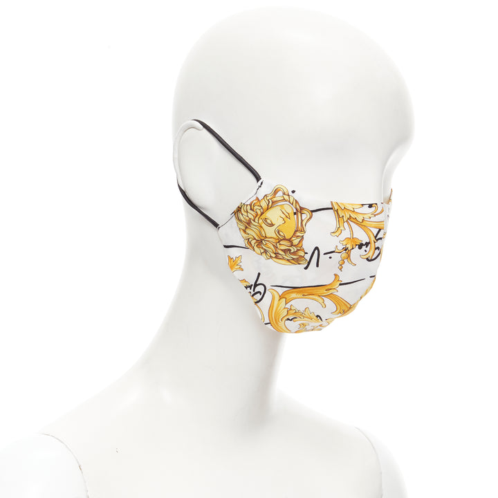 VERSACE Gianni Signature gold Medusa Baroque 100% silk face mask
