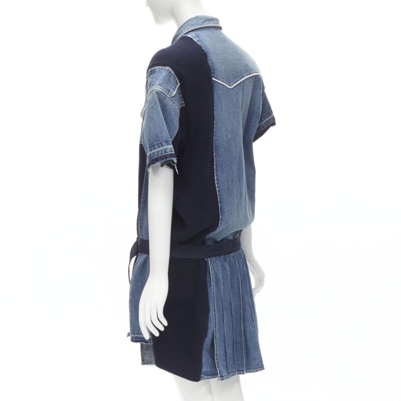 sacai 国内買付 Denim Dress SACAI Sheer Denim Mini Dress - Bergdorf Goodman