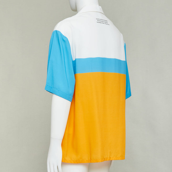 rare LOUIS VUITTON 2024 VIP LVers Limited yellow blue lyocell bowling shirt L