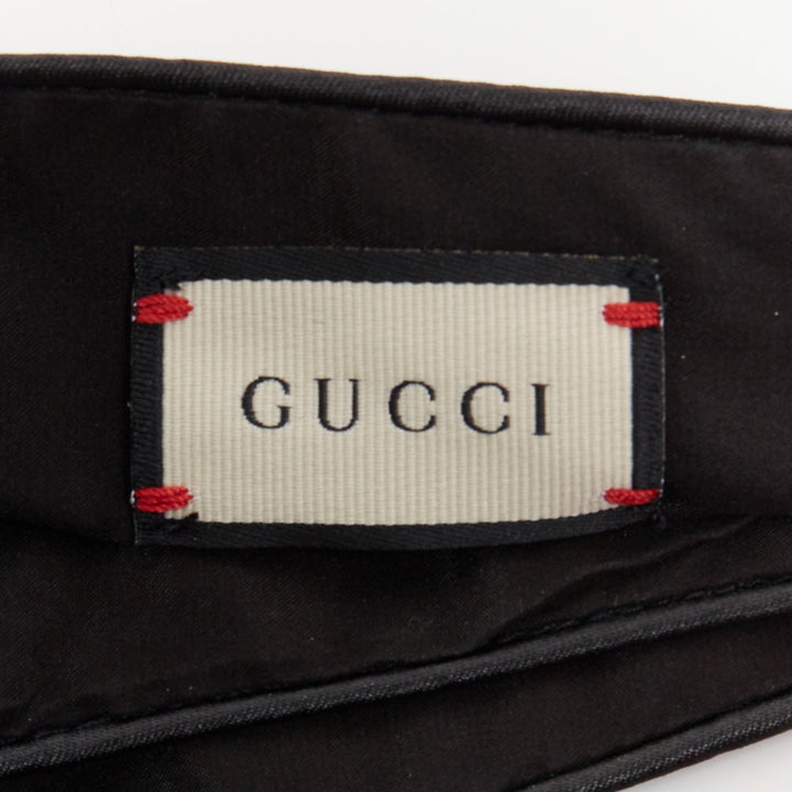 GUCCI 2017 Flora Snake print black silk twisted knot elastic headband turban