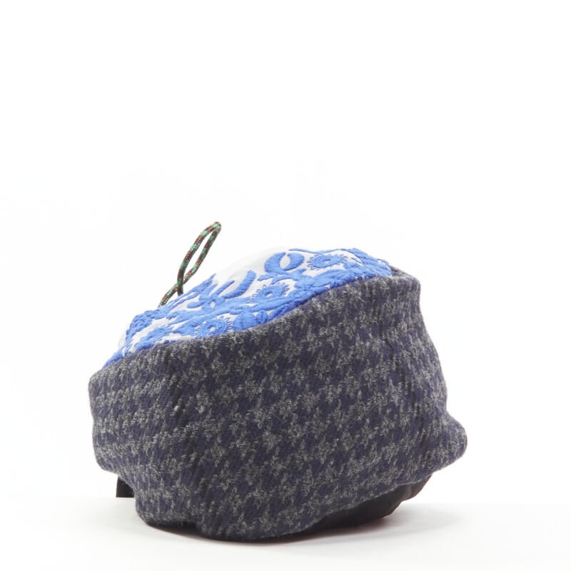 SACAI Transformable mixed fabric wool drawstring bucket crossbody tote bag