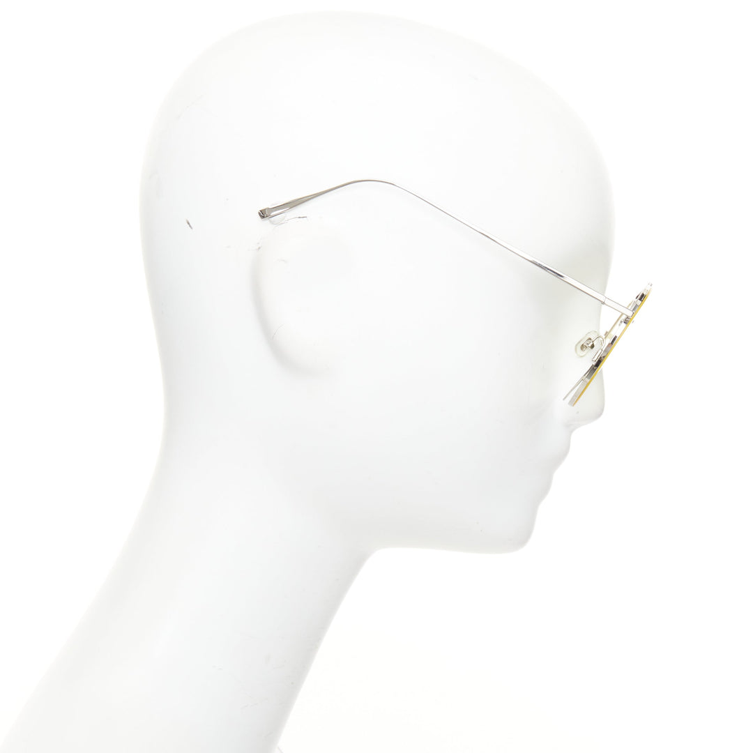 GENTLE MONSTER Odd Odd 02 yellow flat lens silver aviator sunglasses