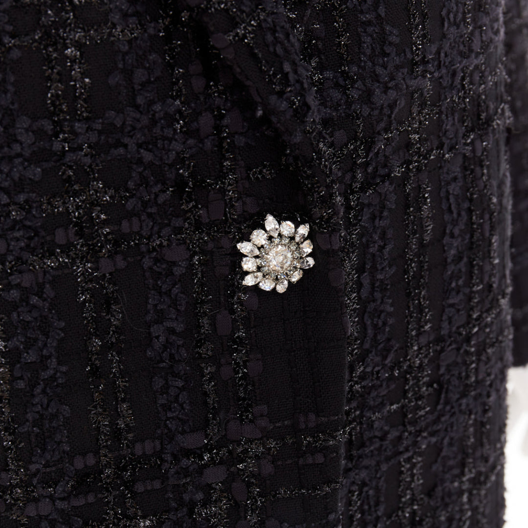 ALEXANDRE VAUTHIER COUTURE AW2019 Runway black metallic tweed oversized blazer