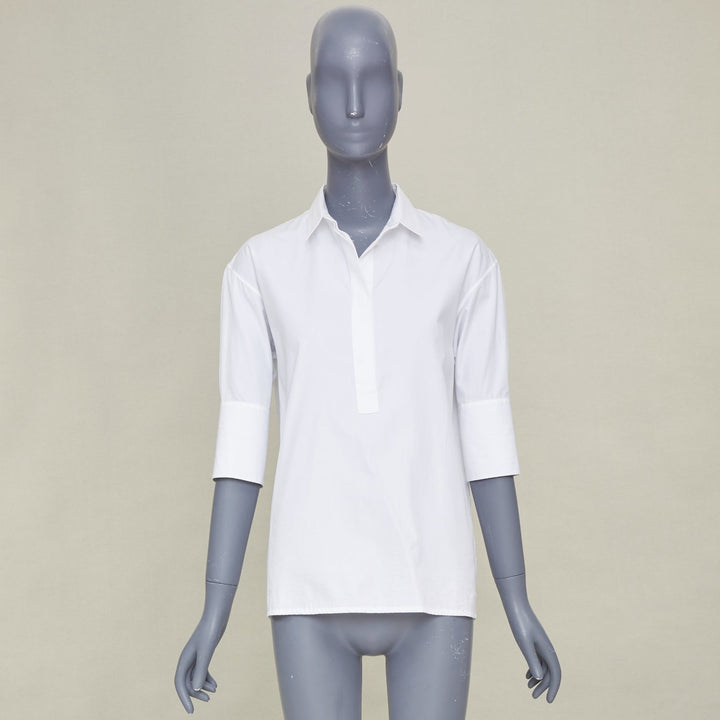 JIL SANDER 2020 7 Days Friday Optic White Poplin tailored shirt FR32 XXS