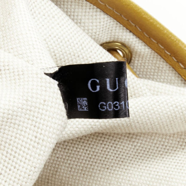 GUCCI DISNEY Candy GG Micky Mouse brown leather trim bucket bag