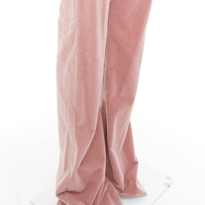 ALEXANDRE VAUTHIER blush pink velvet high waisted extra flare pants