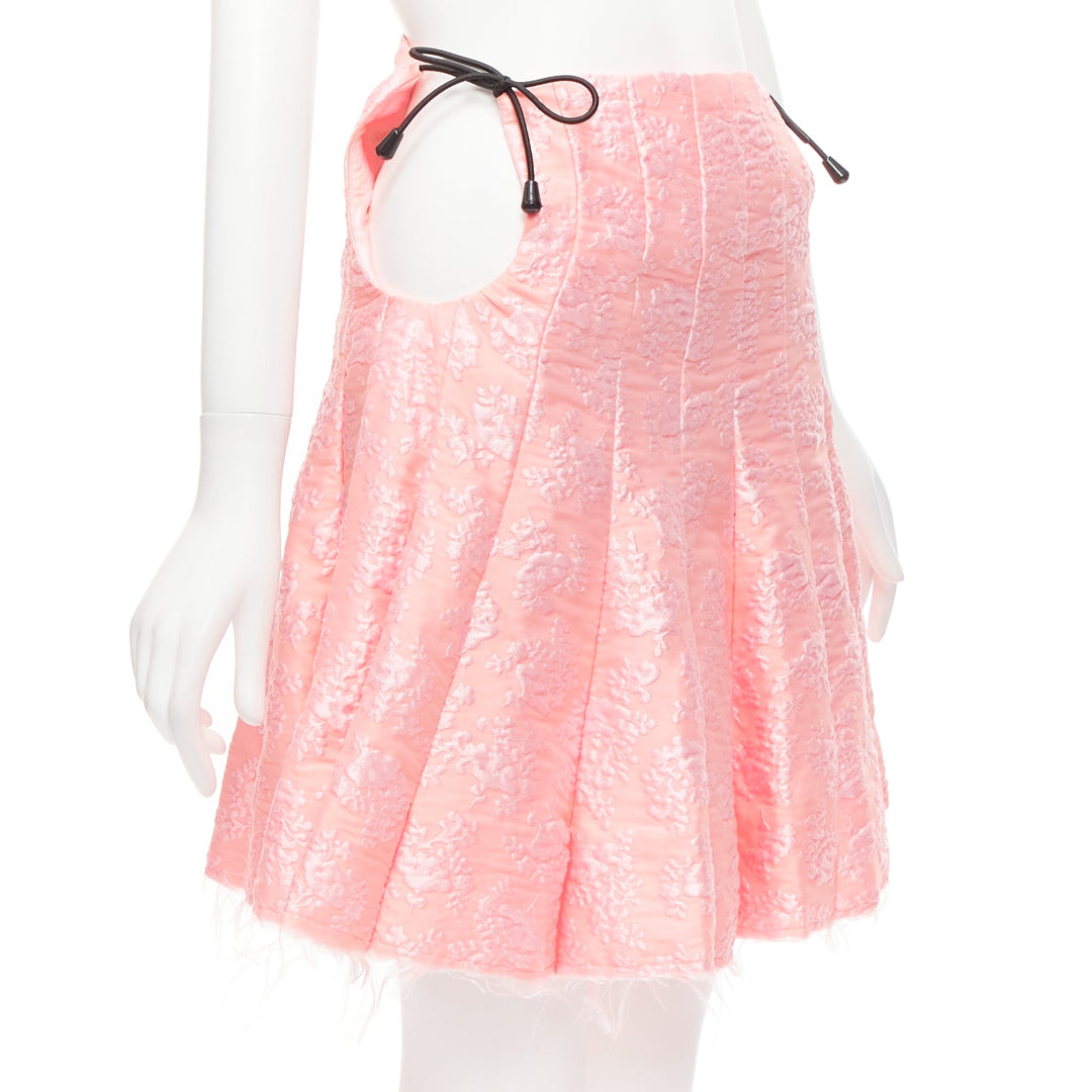 shushu tong pink dress Bow-detail distressed tweed minidress in pink - Shushu Tong
