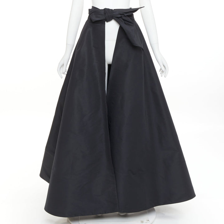 ALEXANDRE VAUTHIER COUTURE Runway black structured duchess satin train skirt
