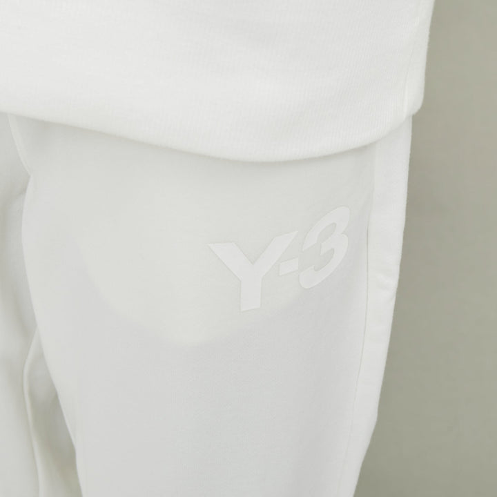 Y3 Classic Core white printed logo sleeved hoodie jogger track pants set S