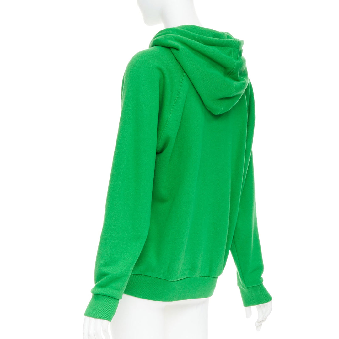 GUCCI Michele green cotton jersey embroidered Bunny flower  hoodie XS
