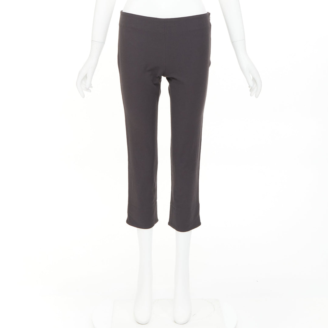THE ROW charcoal grey cotton blend low waist cropped minimalist legging pantsXS