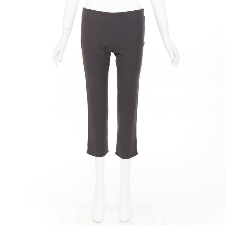 THE ROW charcoal grey cotton blend low waist cropped minimalist legging pantsXS