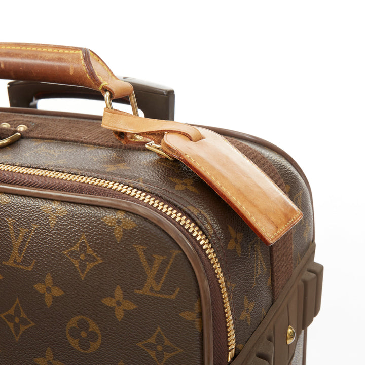 LOUIS VUITTON Vintage P√©gase 55 brown monogram canvas rolling carry on luggage