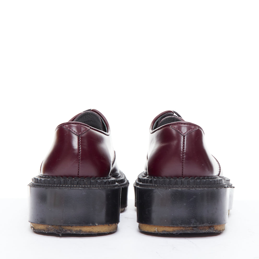 UNDERCOVER ADIEU 2018 Derby burgundy chunky platform creepers EU38