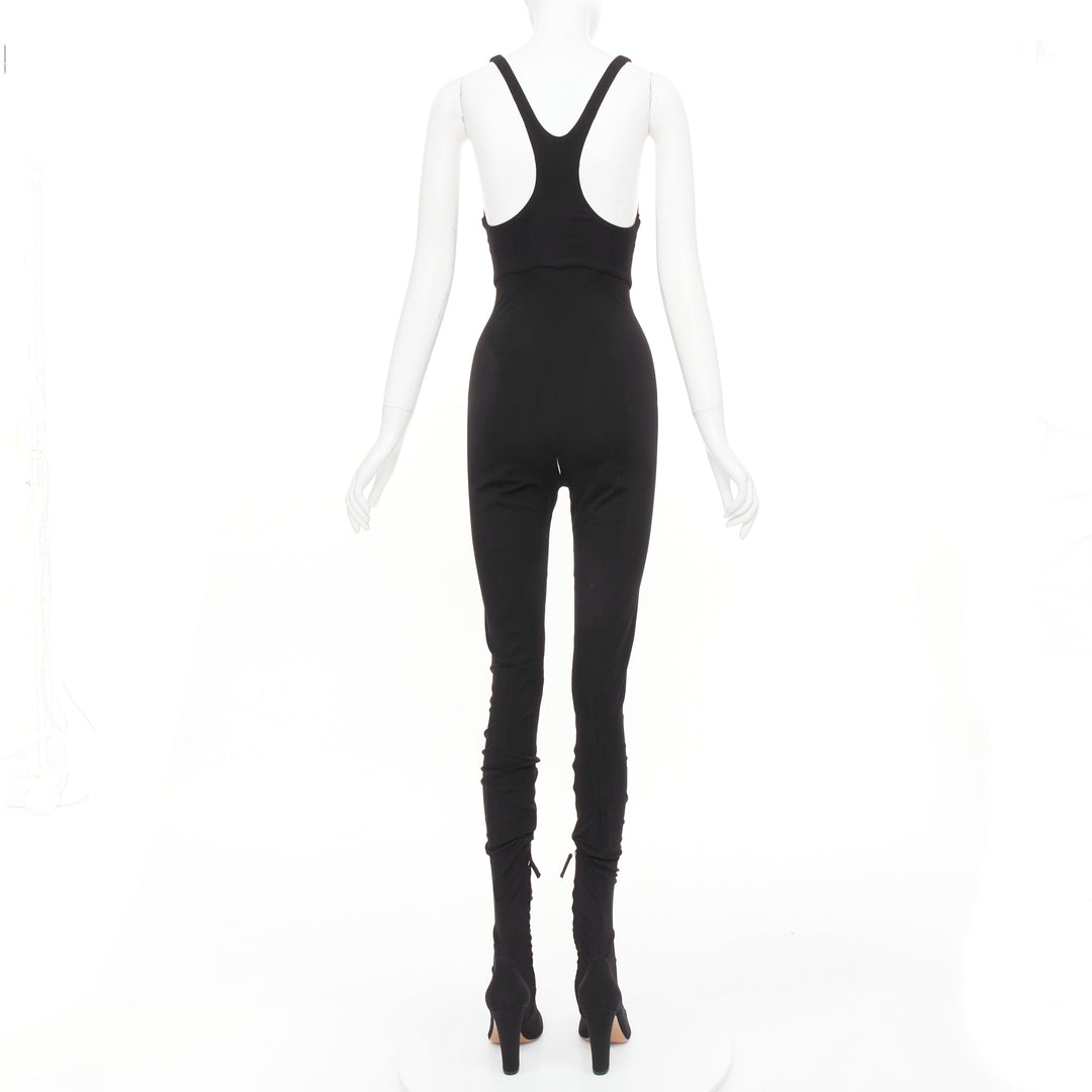 ALEXANDRE VAUTHIER COUTURE black tank jumpsuit pantashoes heel boots EU40