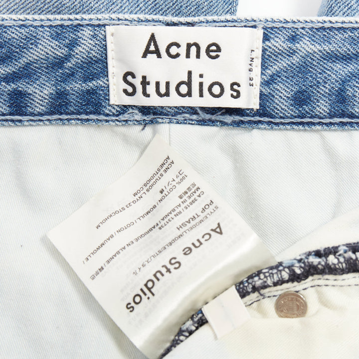 ACNE STUDIOS Pop Trash blue washed cotton ripped distressed back  jeans FR34 XS