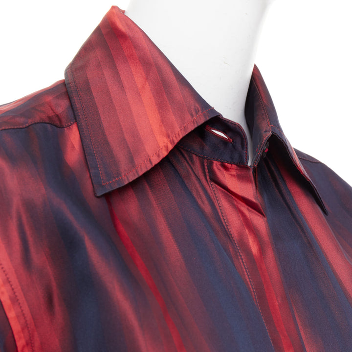 GUCCI 1997 Tom Ford Vintage orange black gradient striped shirt IT40 S