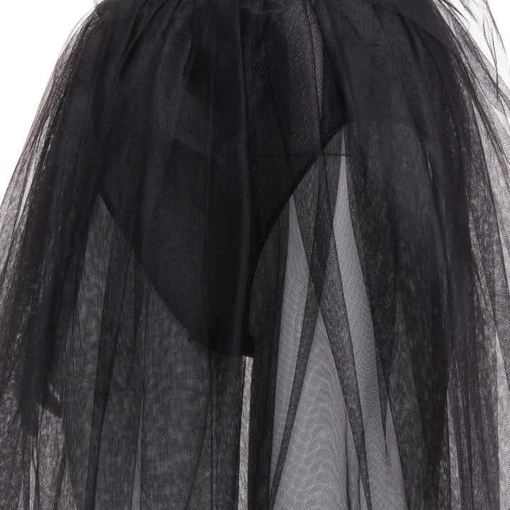 rare ALEXANDRE VAUTHIER COUTURE AW2017 Runway black sheer tulle flared dress