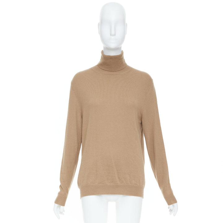 PRADA 2019 beige fine knit cashmere turtleneck sweater IT38 XS
