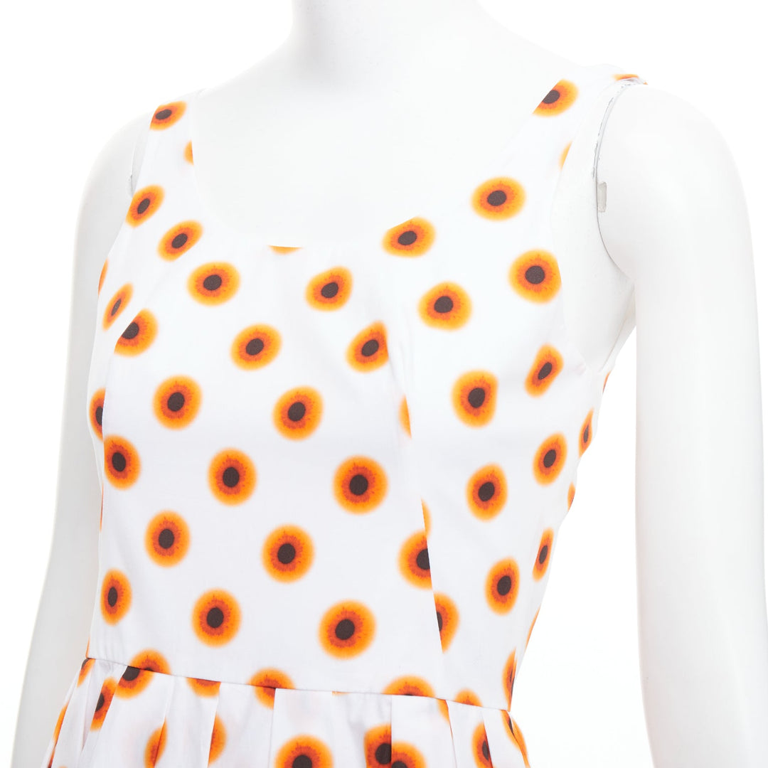 ALEXANDER MCQUEEN 2022 Iris orange paint polka dot asymmetric dress IT38 XS