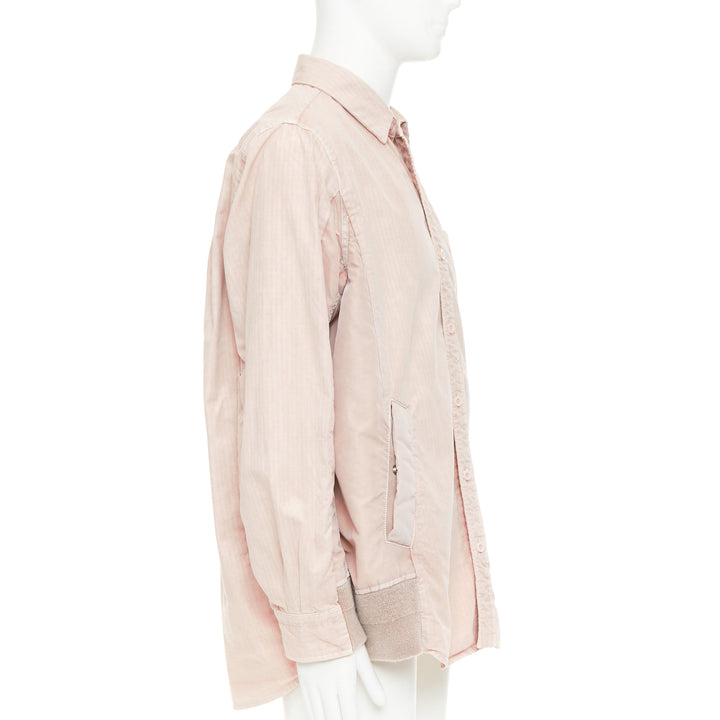 SACAI 2024 dirty pink garment dye ripstop nylon twill bomber shirt hybrid JP3 L