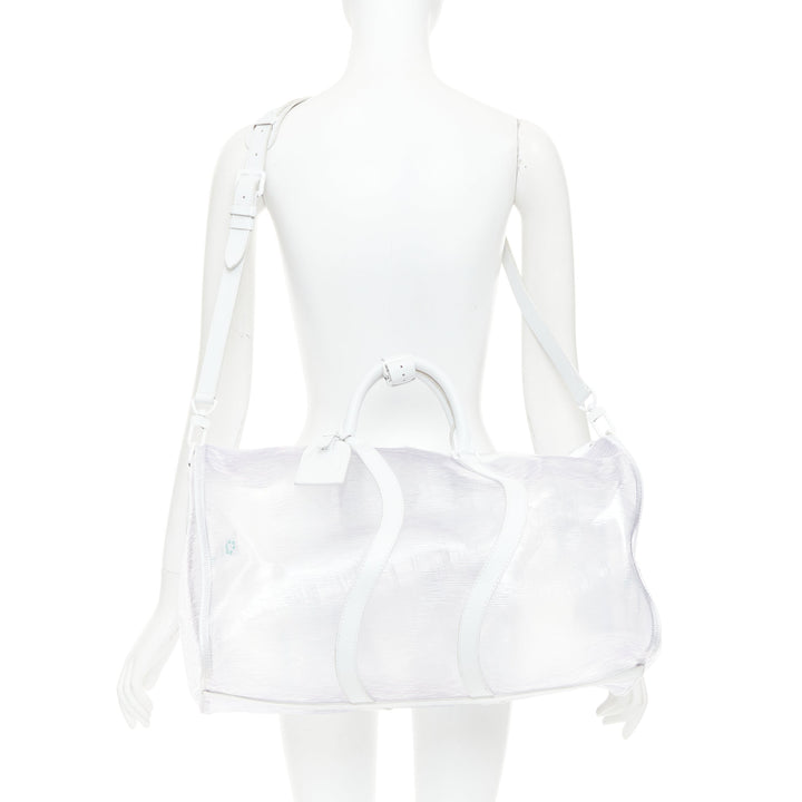 LOUIS VUITTON Virgil Abloh 2019 Keepall Bandouliere 50 white epi PVC travel bag