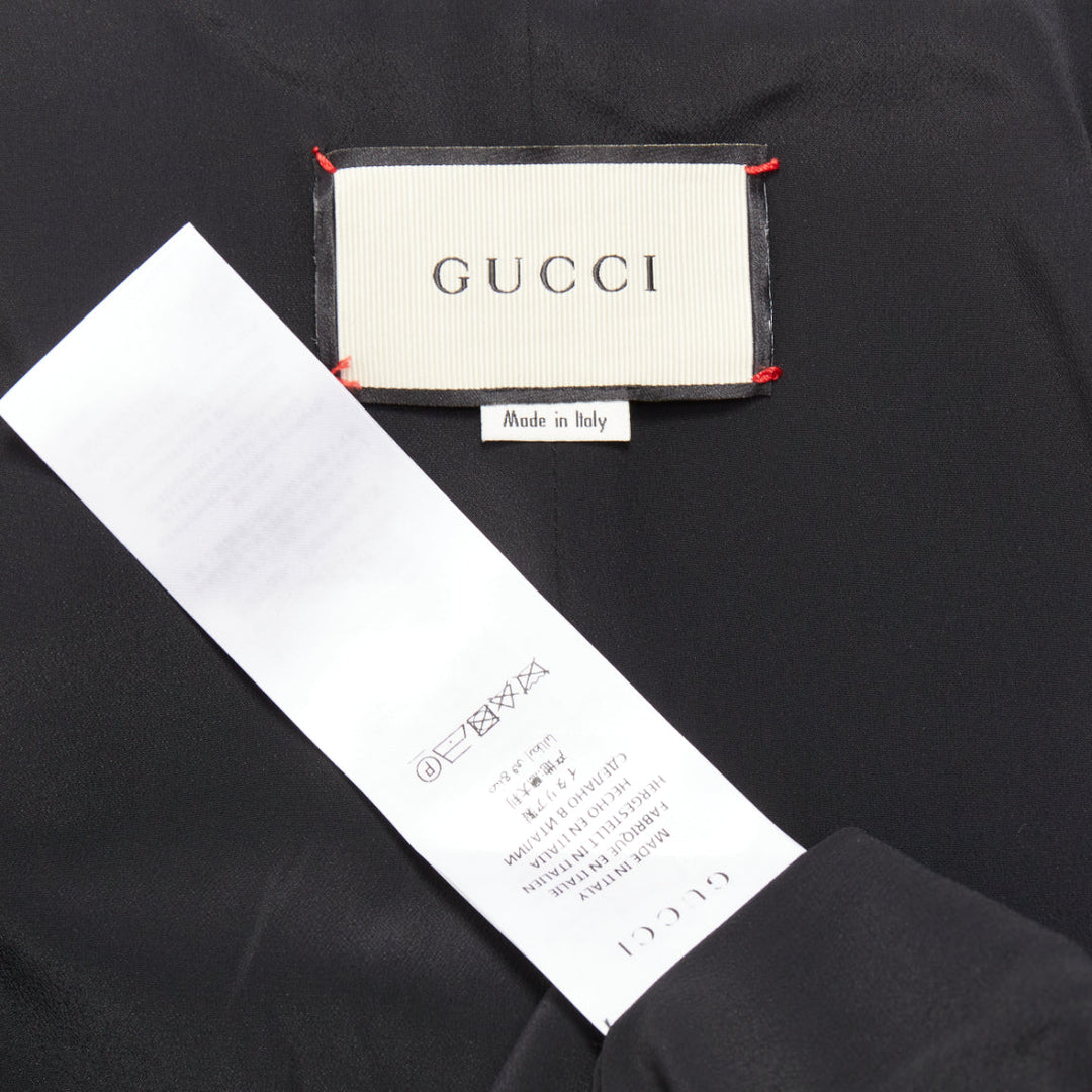 rare GUCCI 2017 blue yellow beetle embroidery floral jacquard belt jacket IT40 S