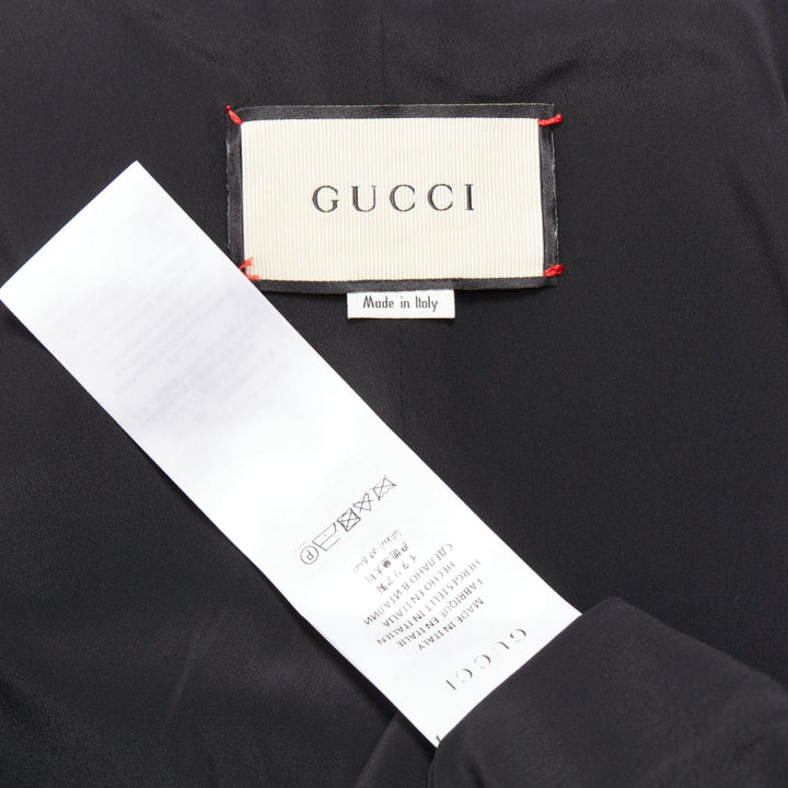 rare GUCCI 2017 blue yellow beetle embroidery floral jacquard belt jacket IT40 S