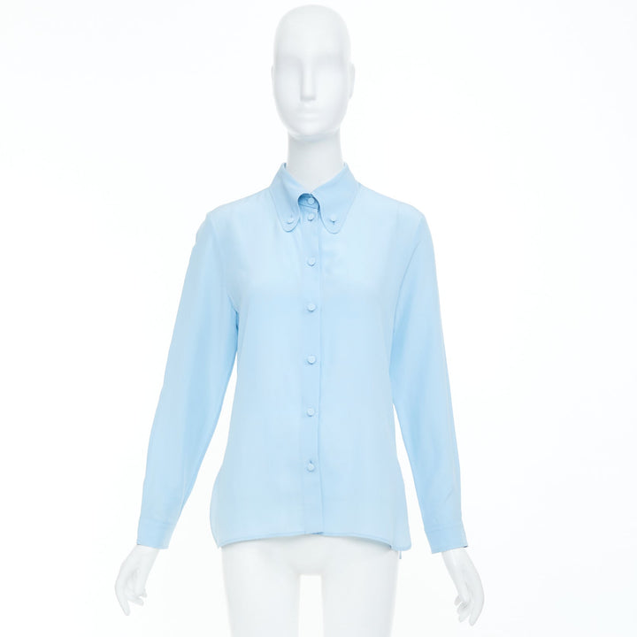 GUCCI 2015 light blue fluid button up long sleeve casual blouse shirt IT40 S
