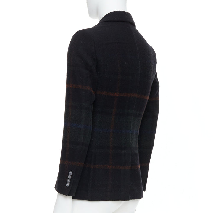 TOMORROWLAND black red green tartan degrade wool blazer jacket IT46 S