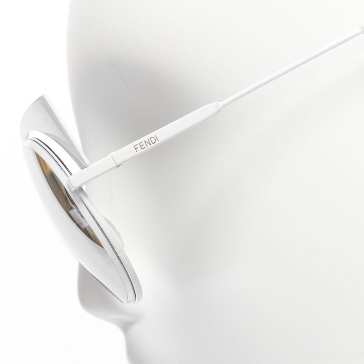FENDI 0177S white metal logo grey gradient cat eye sunglasses