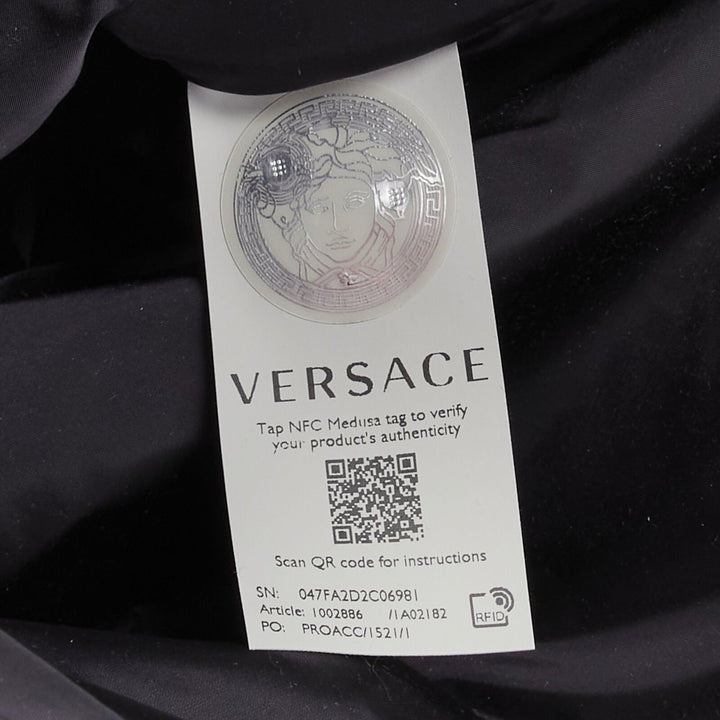 VERSACE Gianni Signature black gold Barocco Virtus Medusa nylon backpack bag