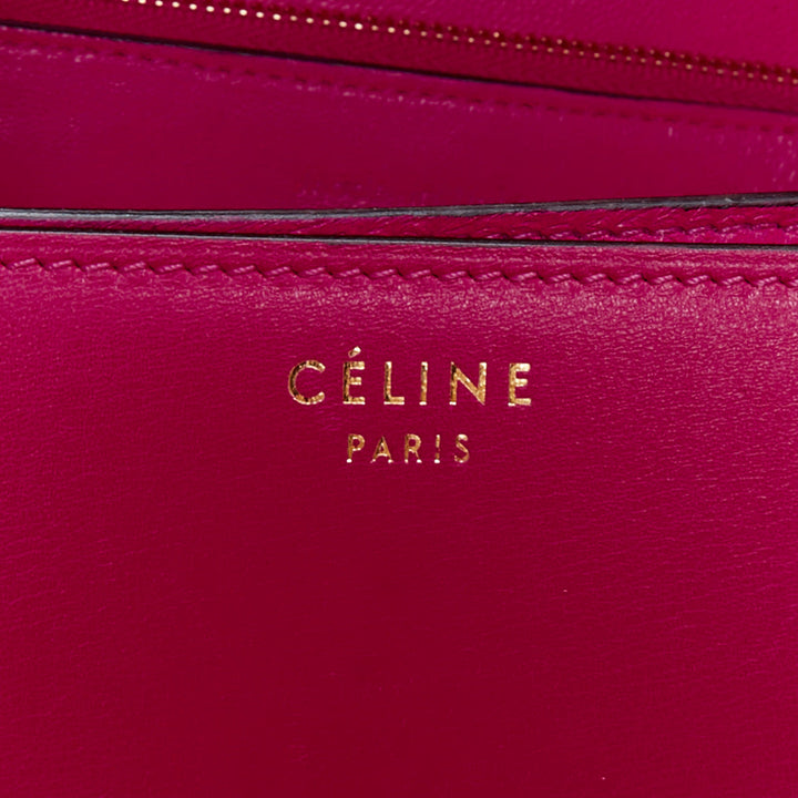 CELINE Phoebe Philo Medium Box hot pink calfskin leather crossbody bag