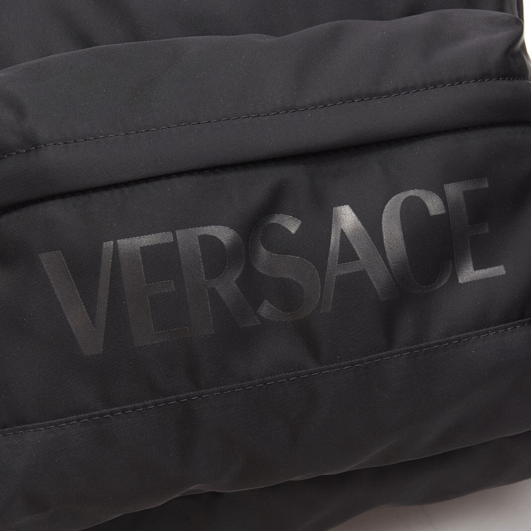 VERSACE La Greca 90's logo black nylon backpack bag