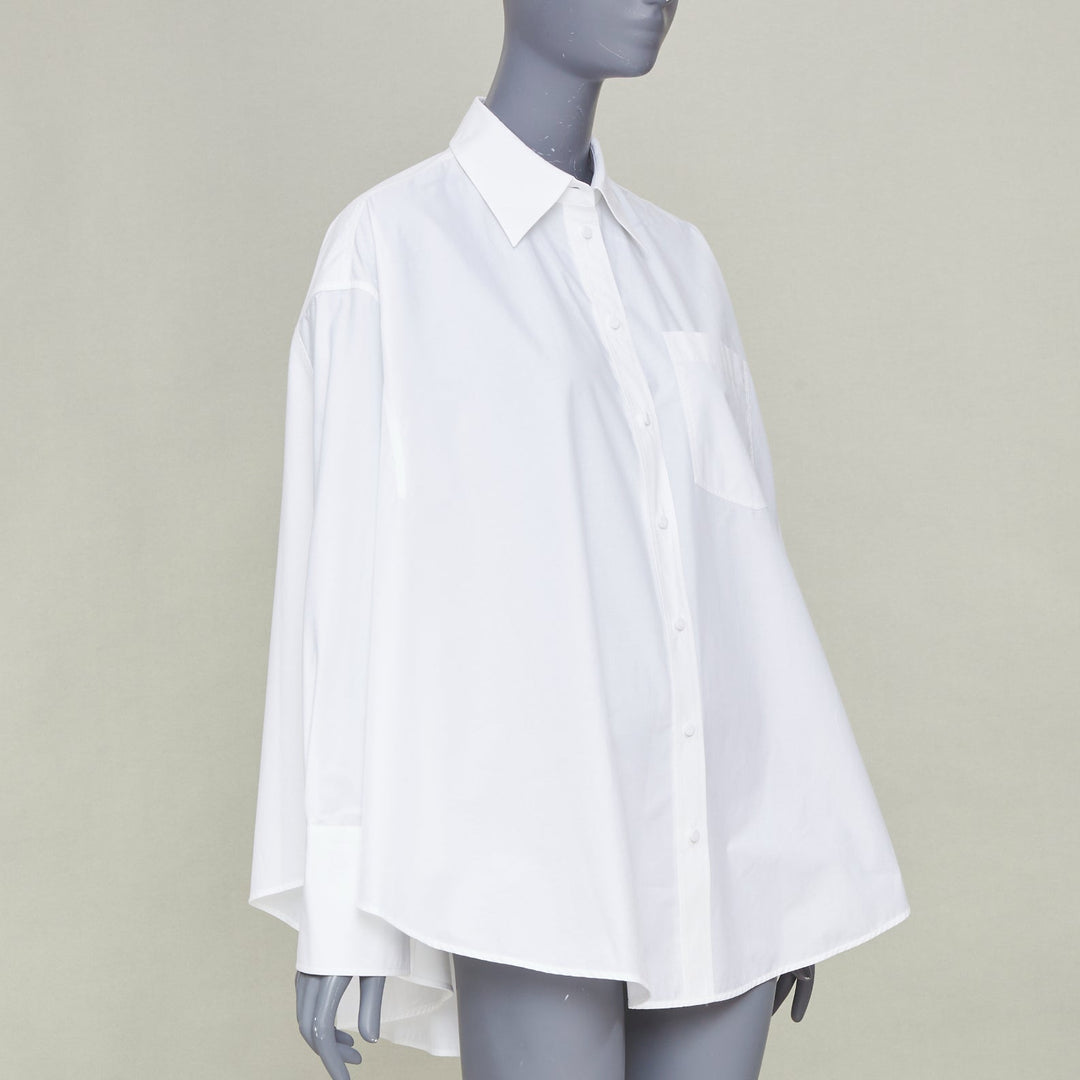 VALENTINO 2022 Cocoon Bianco Ottico white cotton poplin cocoon shirt IT38 XS