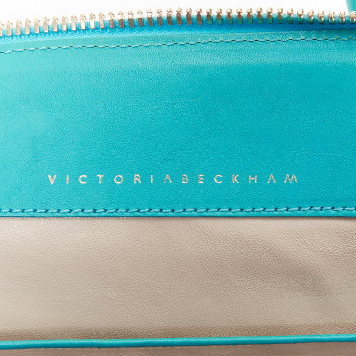 VICTORIA BECKHAM Seven Satchel turquoise scaled leather top handle bag