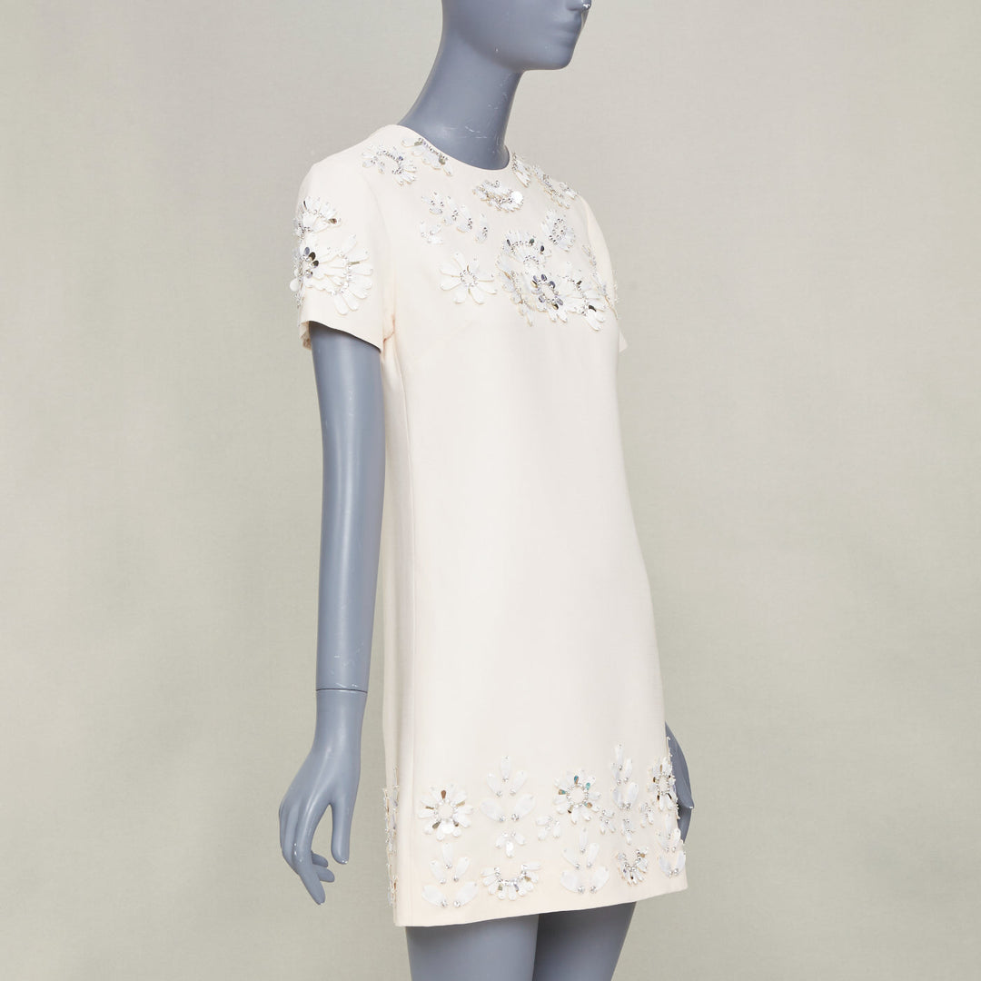 VALENTINO 2021 Bridal San Gallo ivory floral crystal dress IT40 S Meghan Markle