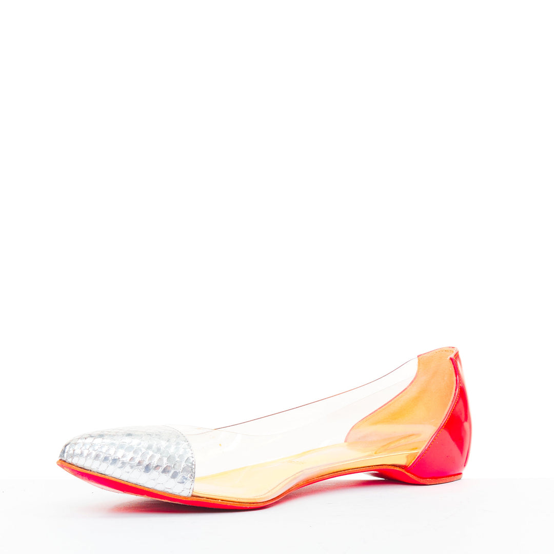 CHRISTIAN LOUBOUTIN 2013 Corbeau Flat Ayers Specchio neon ballet shoes