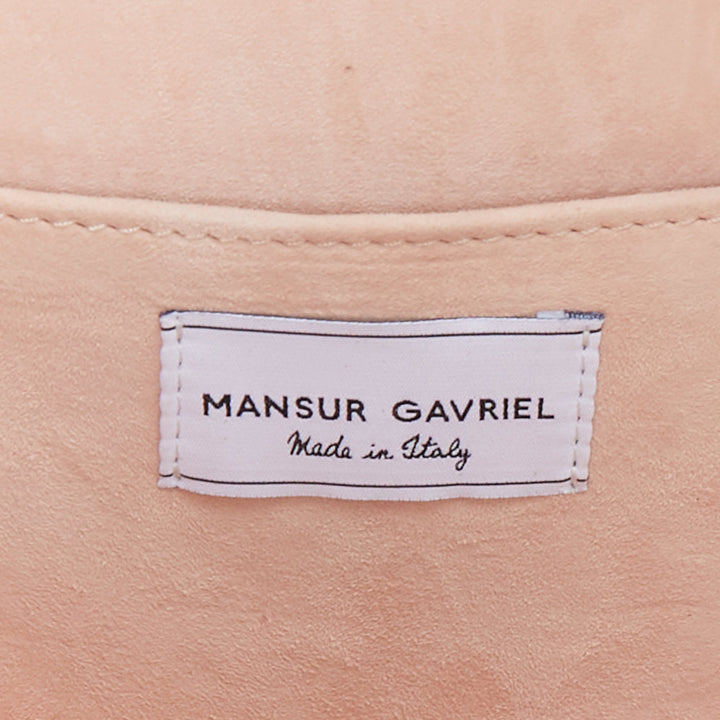 MANSUR GAVRIEL Circle light pink leather gold logo crossbody bag