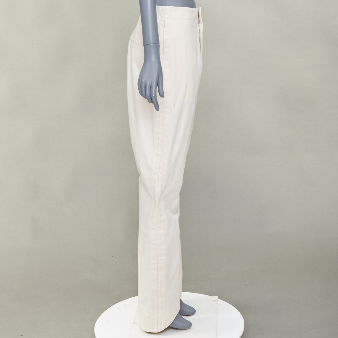 COLVILLE ivory cream cotton twill taped v raised hem harem pants IT42 M